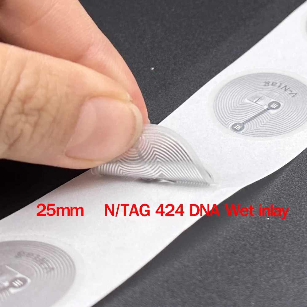 25mm N/TAG 424 DNA Wet Inlay Sticker NFC white Sticker Advanced Security and Privacy for Trusted IoT Applications ntag424DNA ﻿