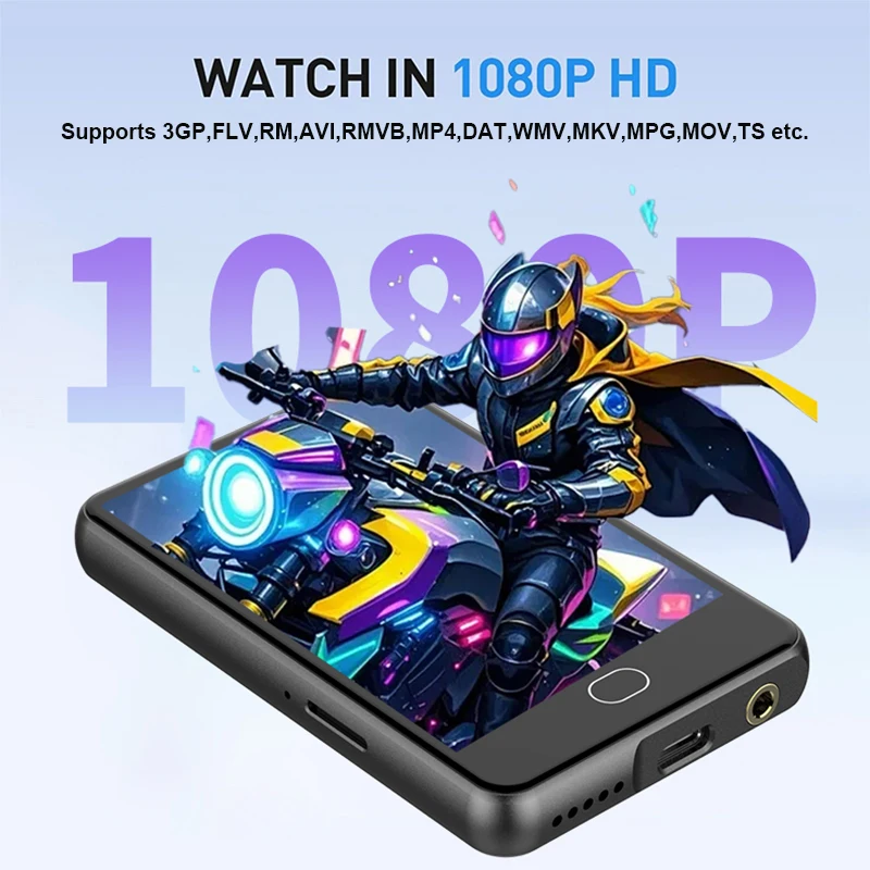 16GB 3.2'' Touch Screen 1080P HD Video Bluetooth MP3 MP4 Player with Speaker,Voice Recorder,FM radio,Picture,E-book,Caculator