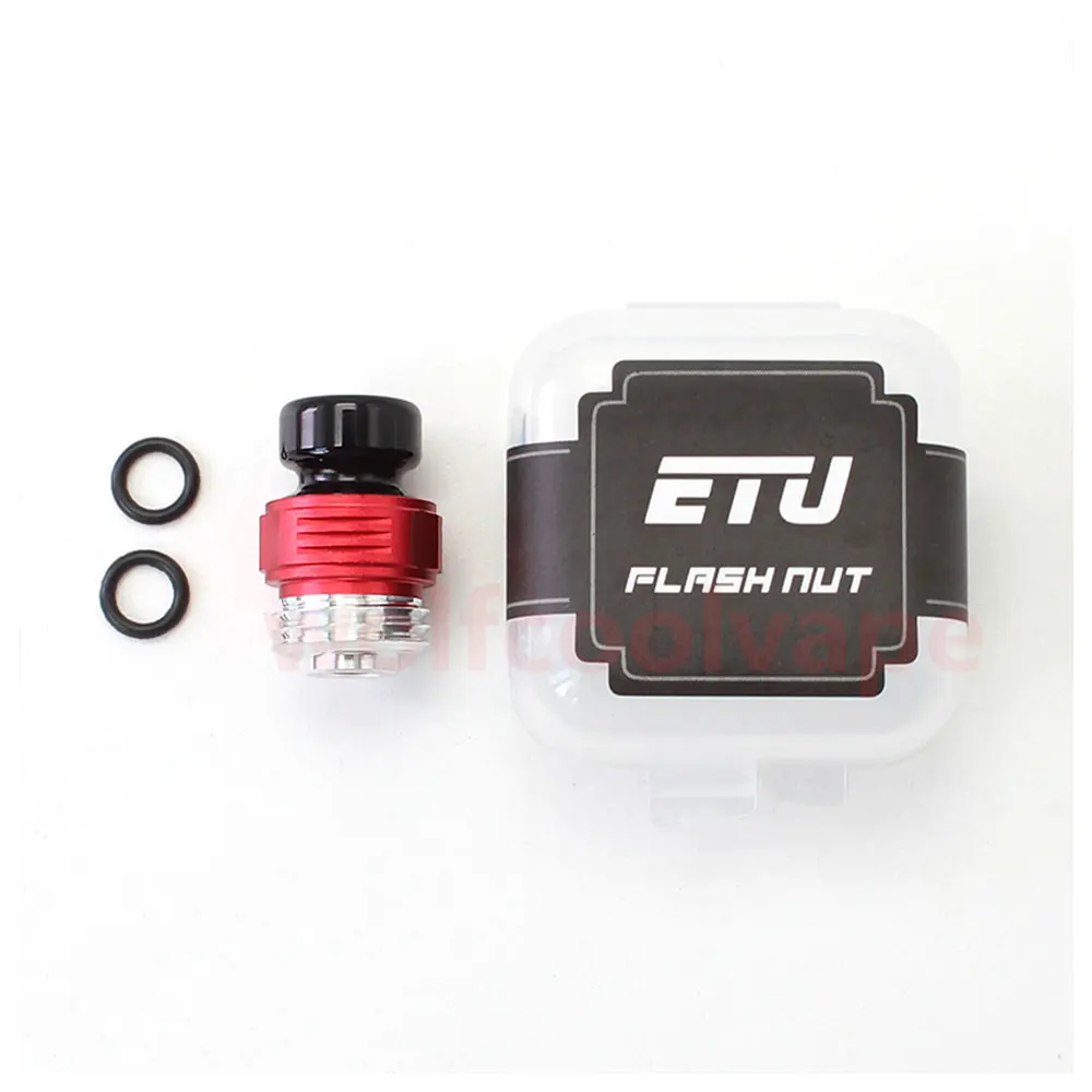 HOT Authentic ETU Flash Nut Drip Tip for sxk BB / Billet / Boro AIO Box Mod 316 Stainless Steel + POM