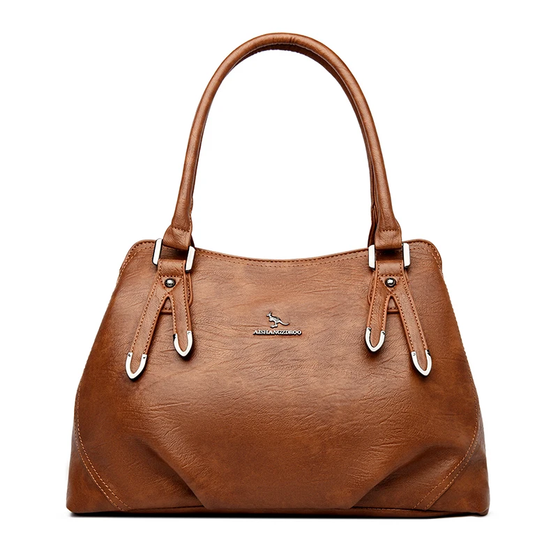 

Top-handle Hobo Bag Leather Women Handbags Female Leisure Shoulder Bags Fashion Purses Vintage Bolsas Large Capacity Tote Bag