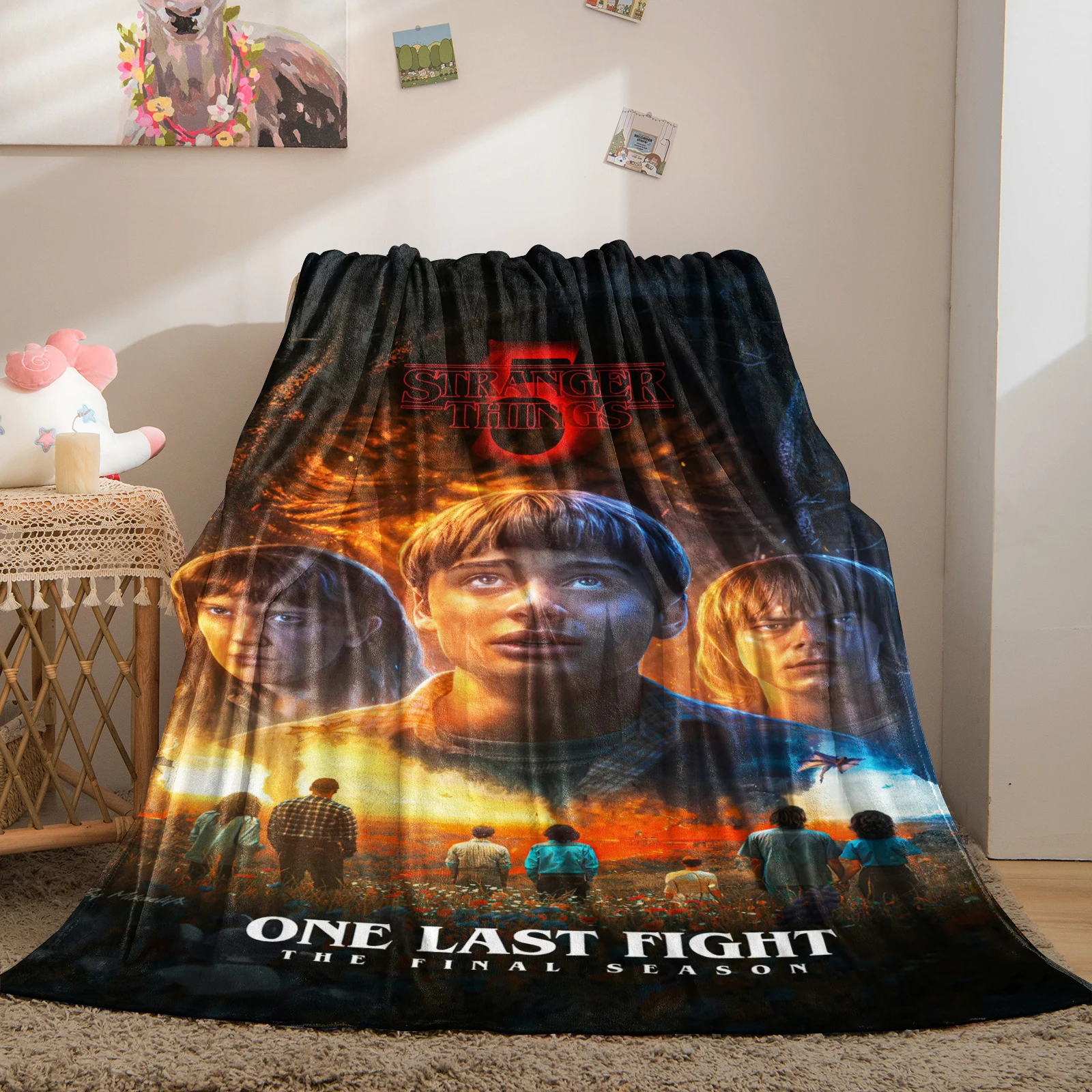 1 قطعة الخيال العلمي الرعب S-غريب T-Things الفانيلا بطانية لمكتب المنزل التخييم قيلولة الترفيه البطانيات فيلم المشجعين هدية #3