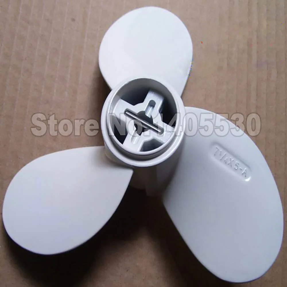 Aluminum Propeller 5-inch for Hyfong 2hp , Anqidi 2 stroke 3.5 HP 4 stroke 4HP, outboard motor with pins 7 1/4*5-A