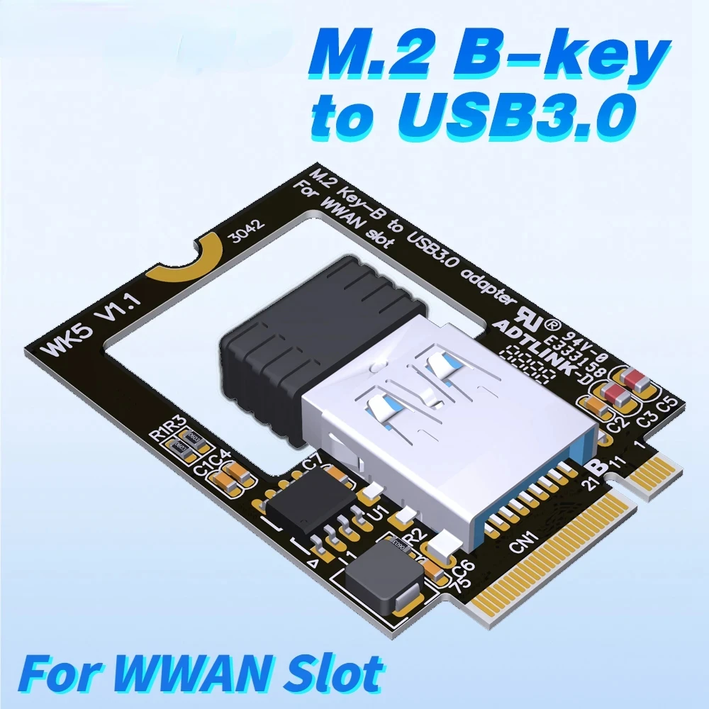 Laptop M.2 B Key to Wireless Bluetooth WiFi Network Card USB 3.0 SSD NGFF 3042 Converter M2 Key-B WWAN 4G Slot to USB3.0 Adapter