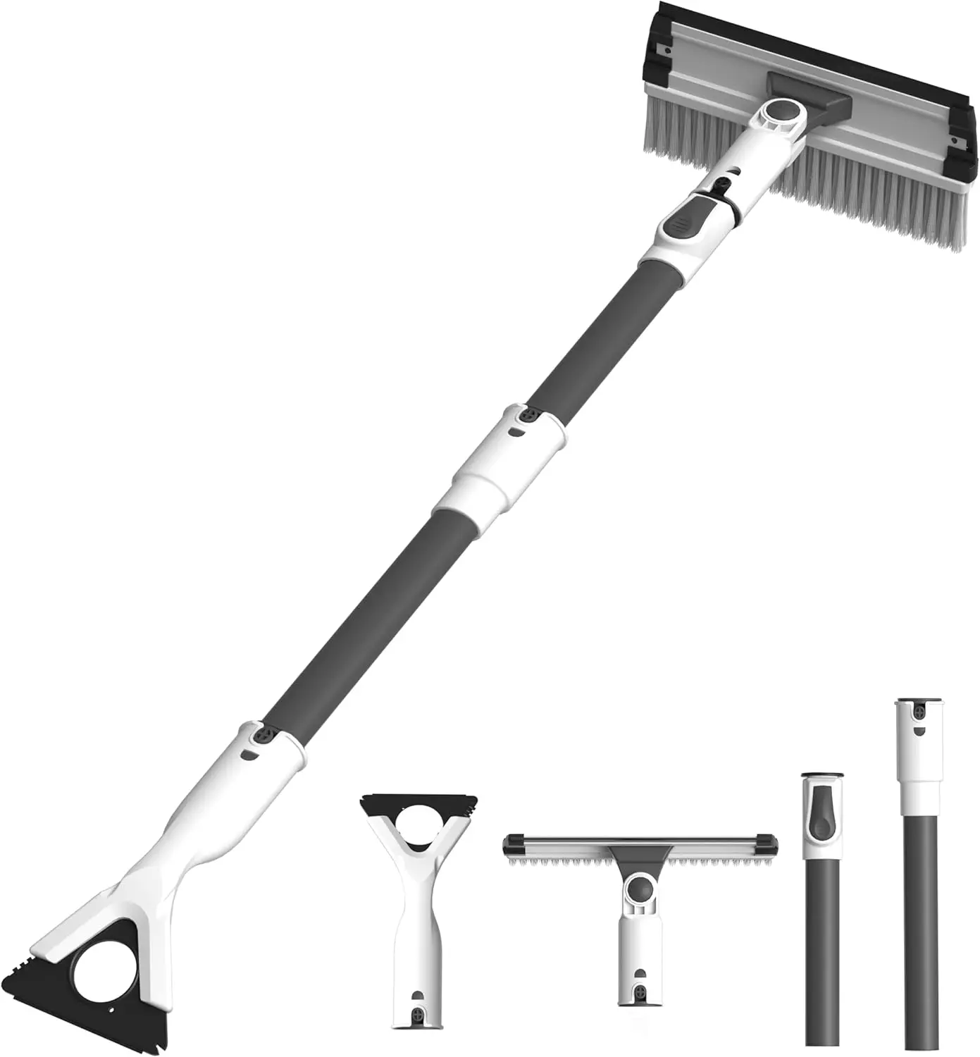 

Выдвижная щетка для снега и скребок для льда 47,3 дюйма для легковых автомобилей, грузовиков, внедорожников, мягкой щетиной и пенопластовой ручкой