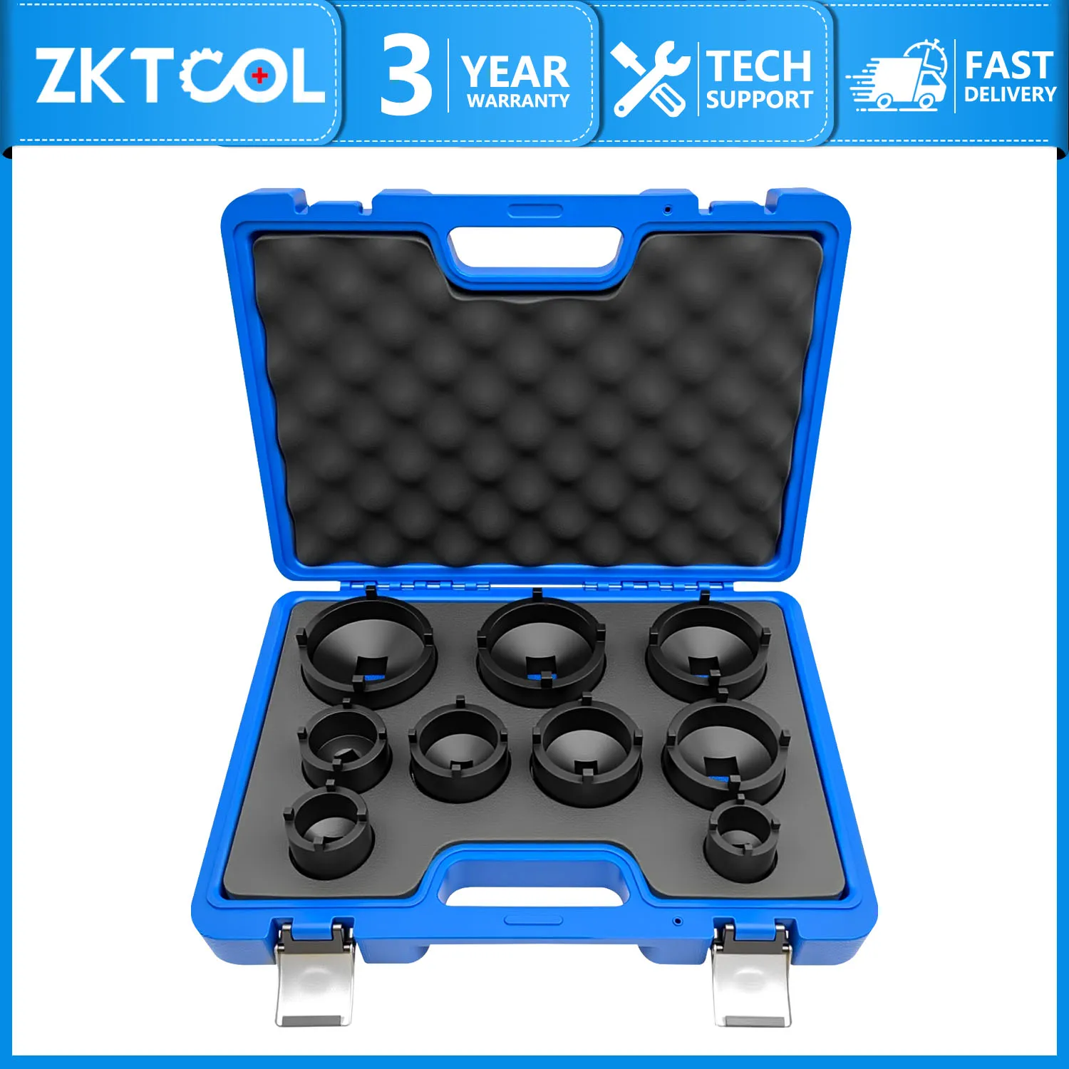 

9-Piece 1/2" Driveshaft Nut Socket Tool Set, Spindle Nut Socket 22-75mm, Suitable for Chevrolet Dodge and Most Other Models