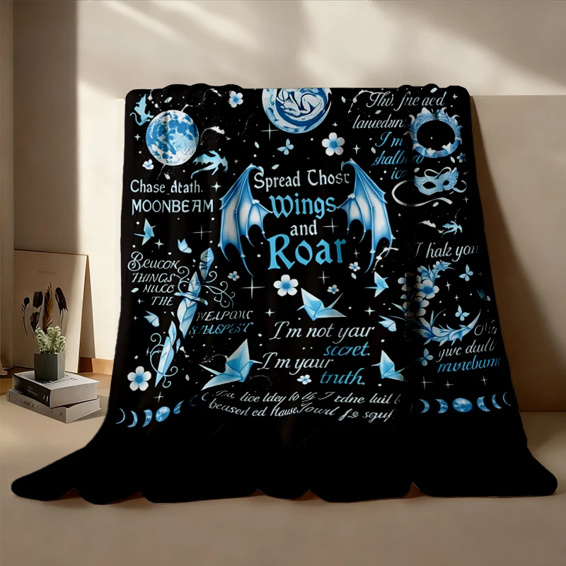 When The Moon Hatched Flannel Blanket, Chase Death Moonbeam Graphic Flannel Throw, Kaan Vaegor Romantasy Book Merch