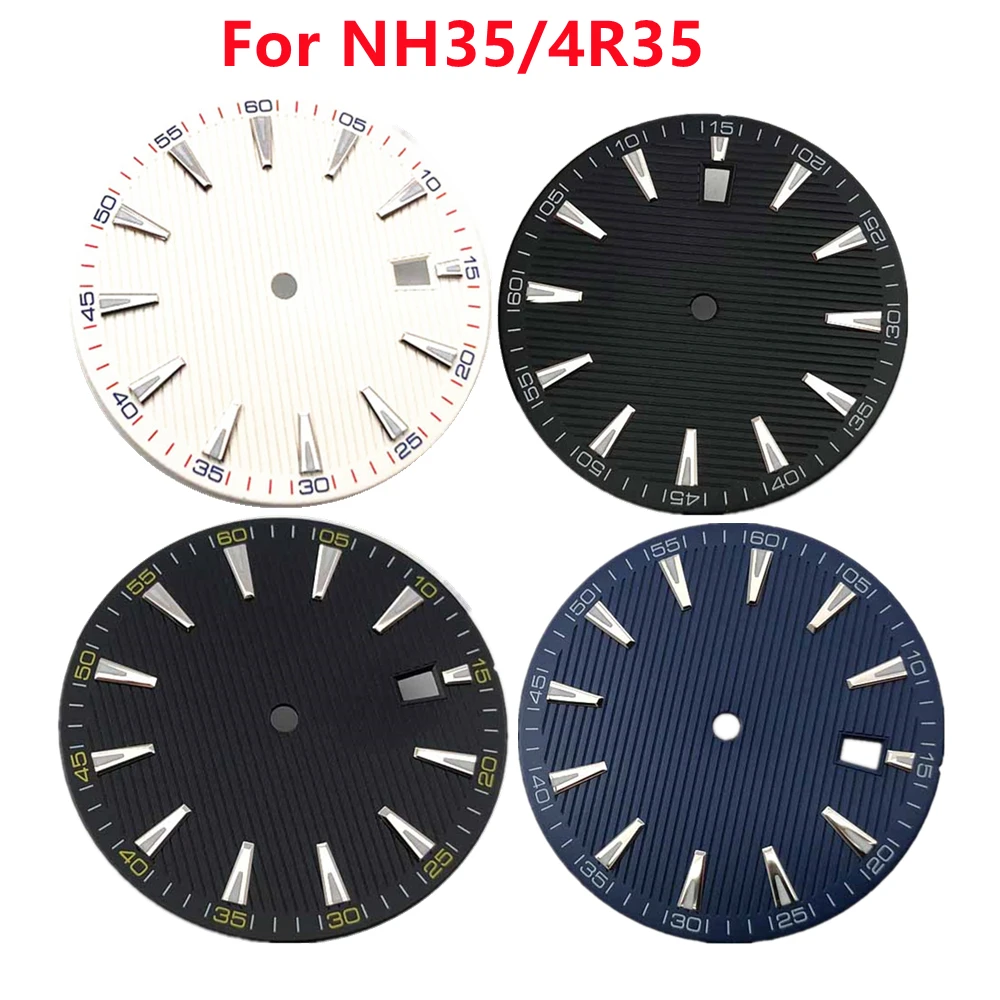 

Циферблат часов 33,5 мм с окошком даты на 3 часах для автоматического механизма NH35/NH35A 4R35, пластина для автоматического механизма часов