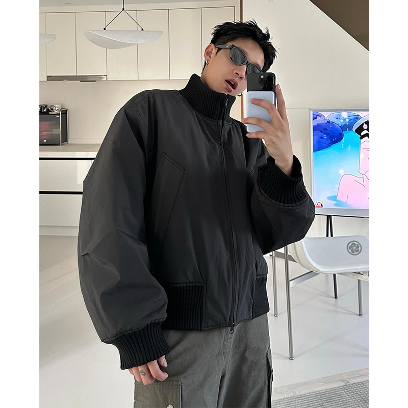 

Bla ort down Cotton Jaet Men's Thiened Winter Coat Retro American Sle Baseball Sle Warm Youth Casual Long Sve ...