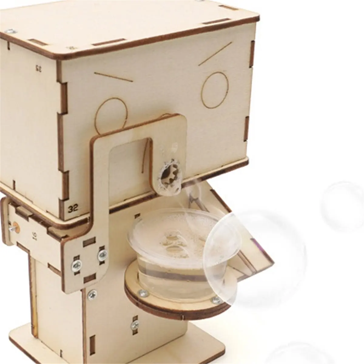 Eco-friendly DIY Bubble Blowing Robot Model Kit Technologia Science Experimental Tool Kit Wooden Puzzle Games for Students