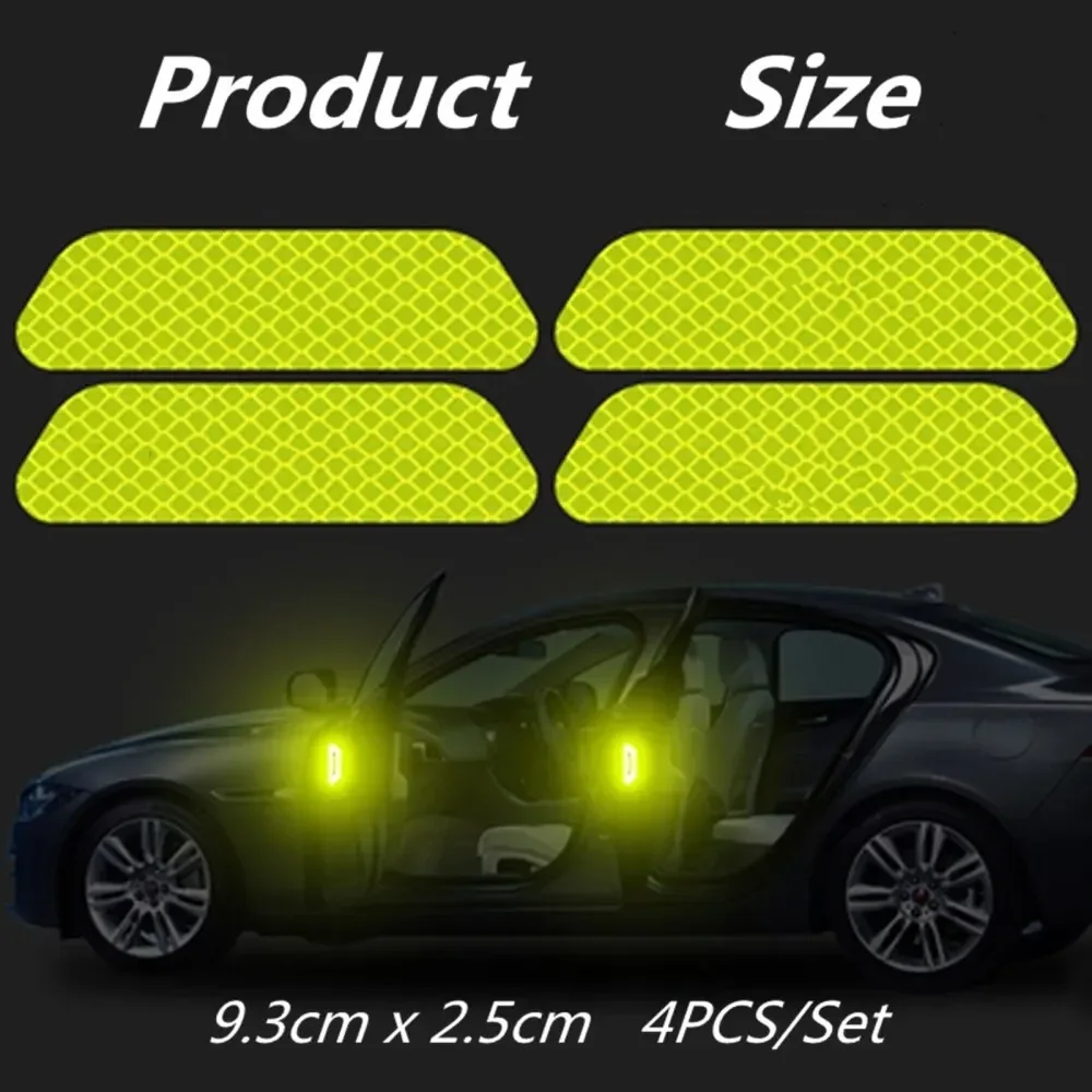 4 stuks autodeursticker veiligheidsopening waarschuwing reflector tape sticker auto auto-accessoires exterieur interieur reflectorsticker