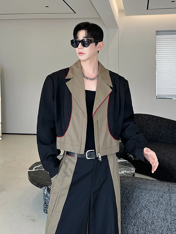 2025 Men's Autumn New Suit Sets High-End 2pcs Male Long Sleeve Suit Jacket Trendy Contrast Color Comfort Trousers Two-Piece Sets