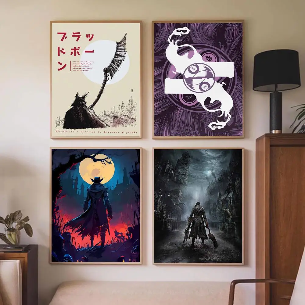 Hot Game B-Bloodborne Poster Wall Art Prints for Bedroom Living Room Office Home Decoration Hanging Artwork Gift