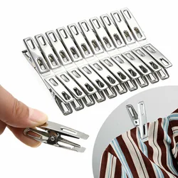 Clothes Pegs 20/40/60Pcs Stainless Steel 4.5cm Clips Washing Line Hang Pins Windproof Metal Clothespins Sealing Photos Hanger