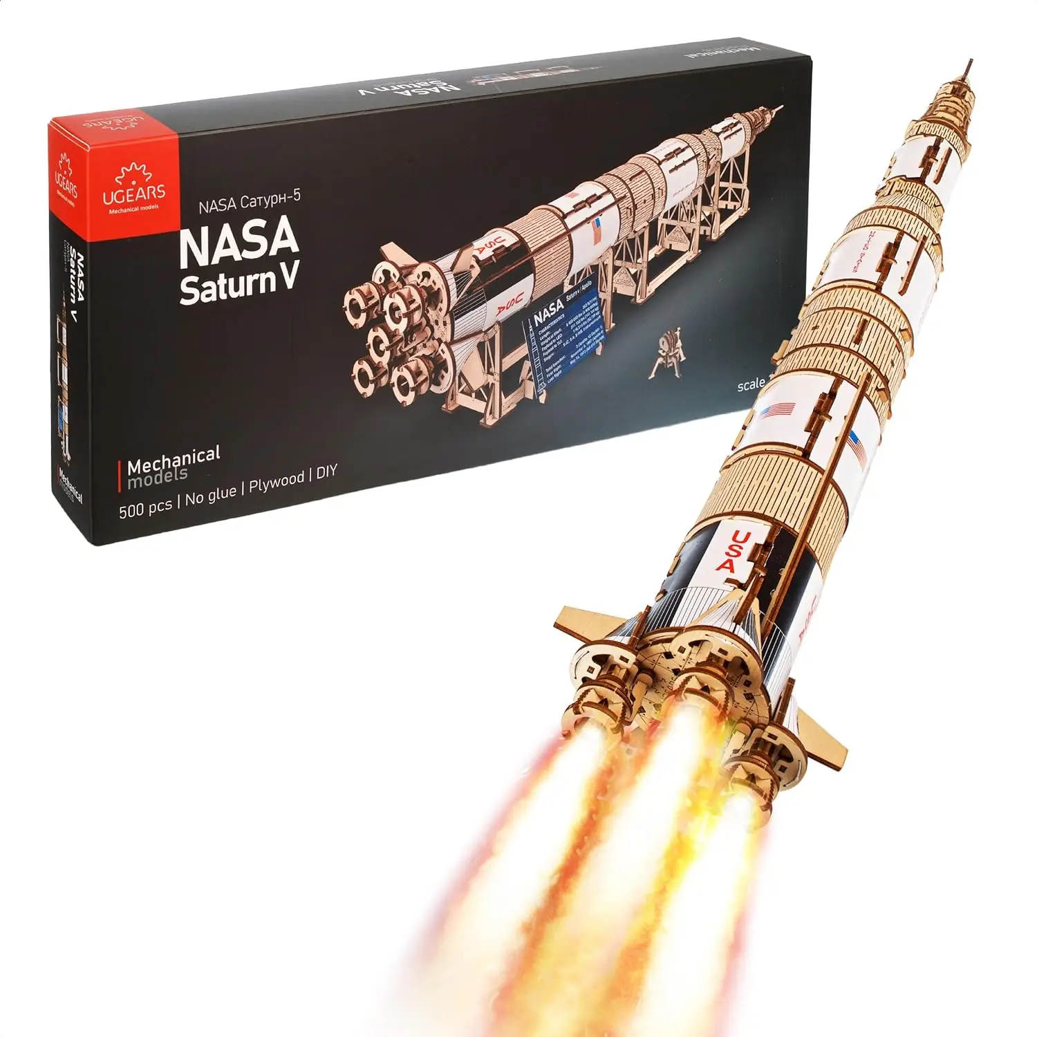 

Деревянный 3D-пазл Saturn V для взрослых - набор для сборки модели космической ракеты, головоломка для развития интеллекта