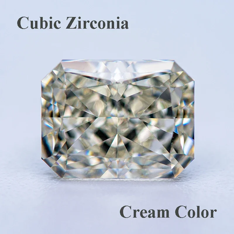 

Cubic Zirconia Crushed Ice Cut Cream Color Rectangle Shape Charms Beads for Diy Jewelry Making Pendant Materials No Certificate