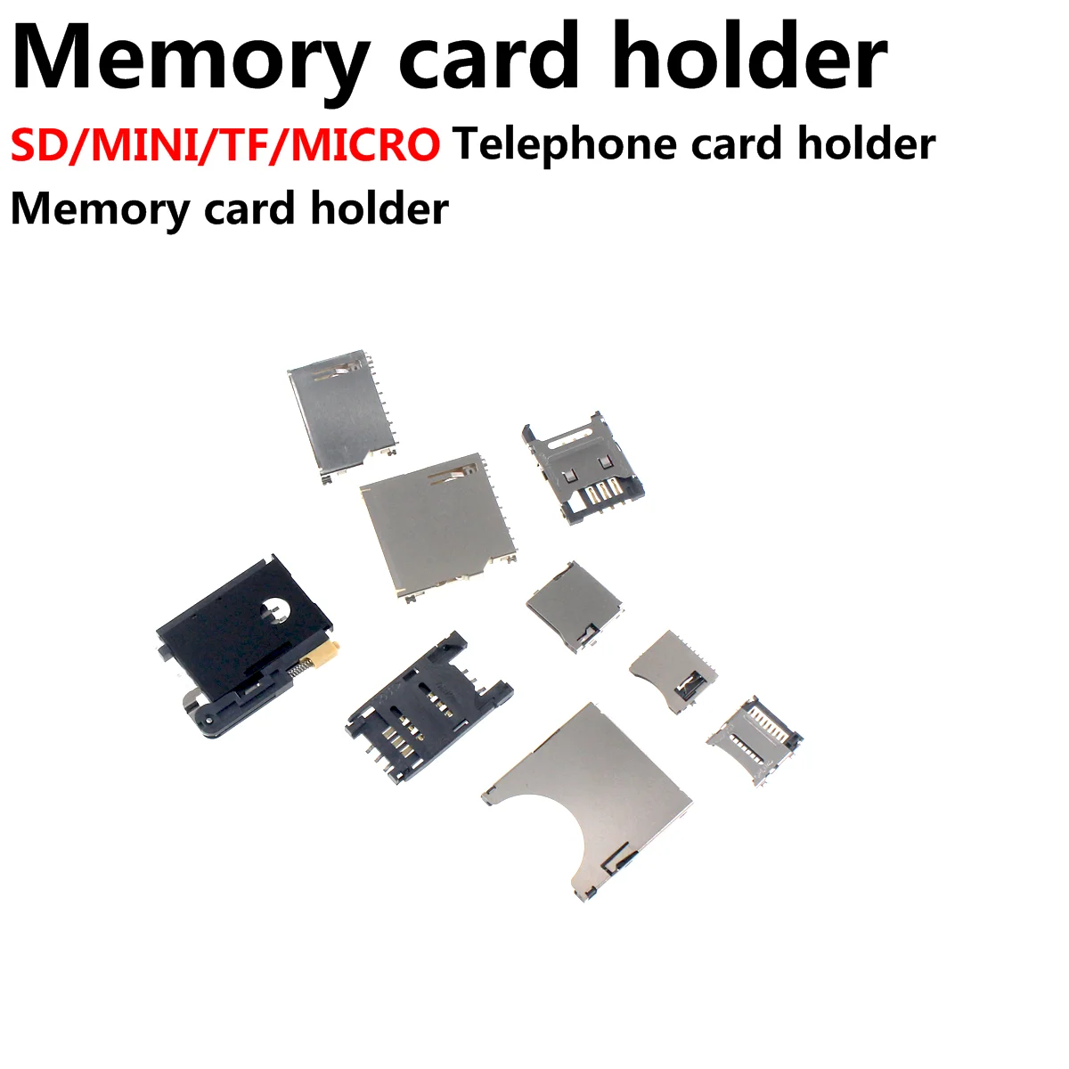 

20pcs SD/MINI/TF/SIM/MICRO Card Holder Card Slot Card Holder Mobile Phone Memory Card Holder With Self-Elastic Long Short Body