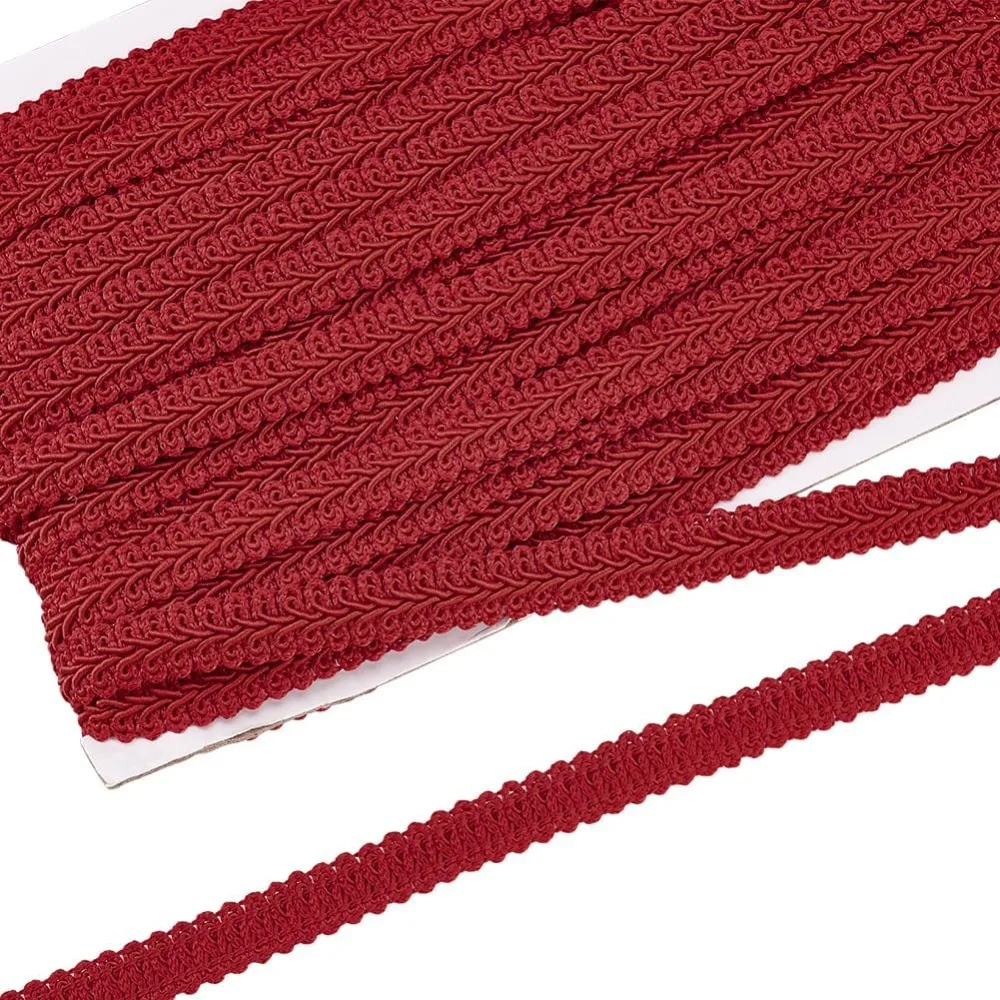 Polyester Centipede Lace Ribbons for Cloth DIY Making Decoration Floral Pattern Dark Red 1/2 inch(12mm)