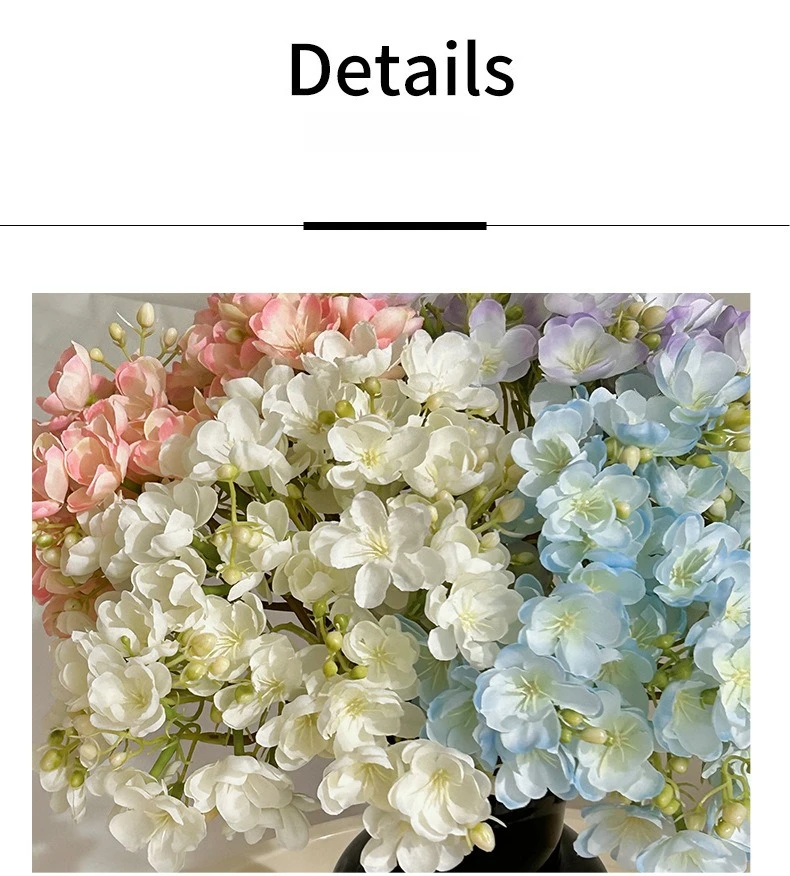 4PC/Bündel Künstliche Jasmin Blumen Bouquet Hochzeit Blume Esstisch Gefälschte Blumen für Home Hotel Frühling Hochzeit Vase Dekor – Detail 4