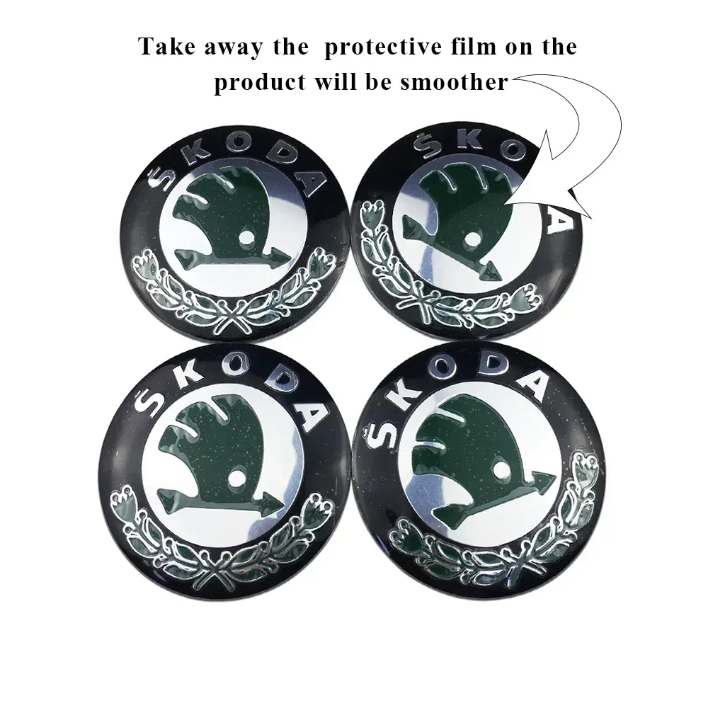 60/65mm Car Wheel Rims Center Caps Sticker Skoda Octavia A5 A7 Fabia 1 Superb Kamiq Rapid Yeti Citigo S Kodiak Accessories