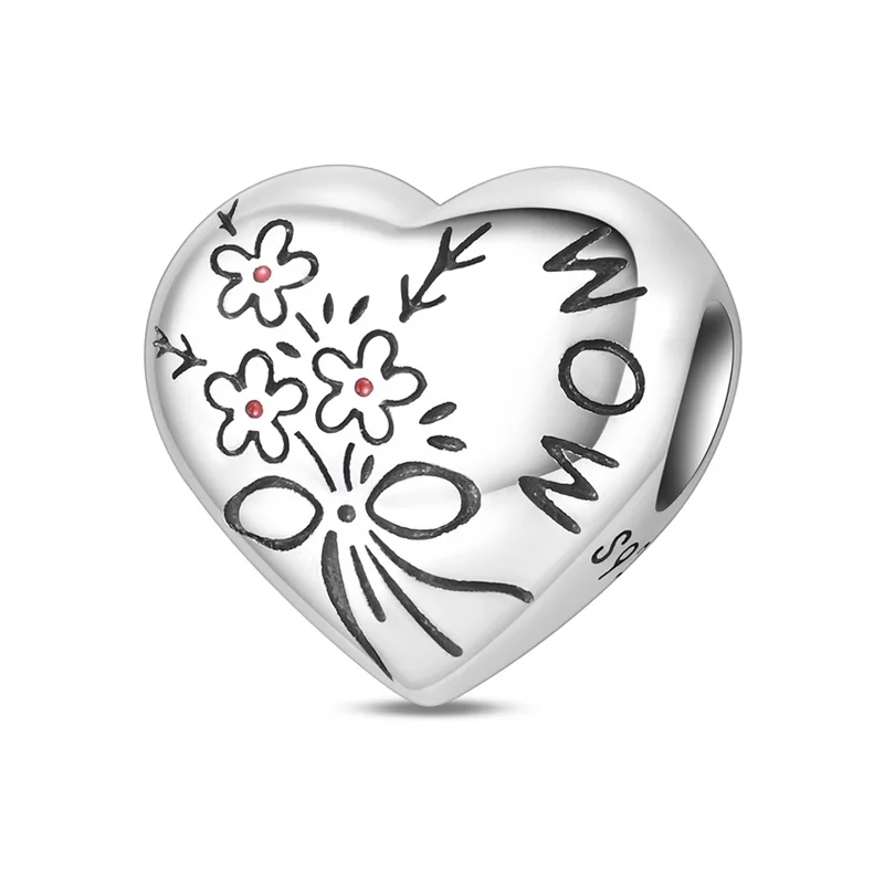 

925 Sterling Silver Salute To Mother Charms Beads For Women Fit Original Bracelet DIY Mother's Day Jewelry Gifts