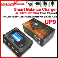 UltraPower UP9 AC 100W DC 200W 4 Channel LCD Smart Balance Charger Discharger for 1-6S Lipo LiHV Lilon LiFe NiMH Battery