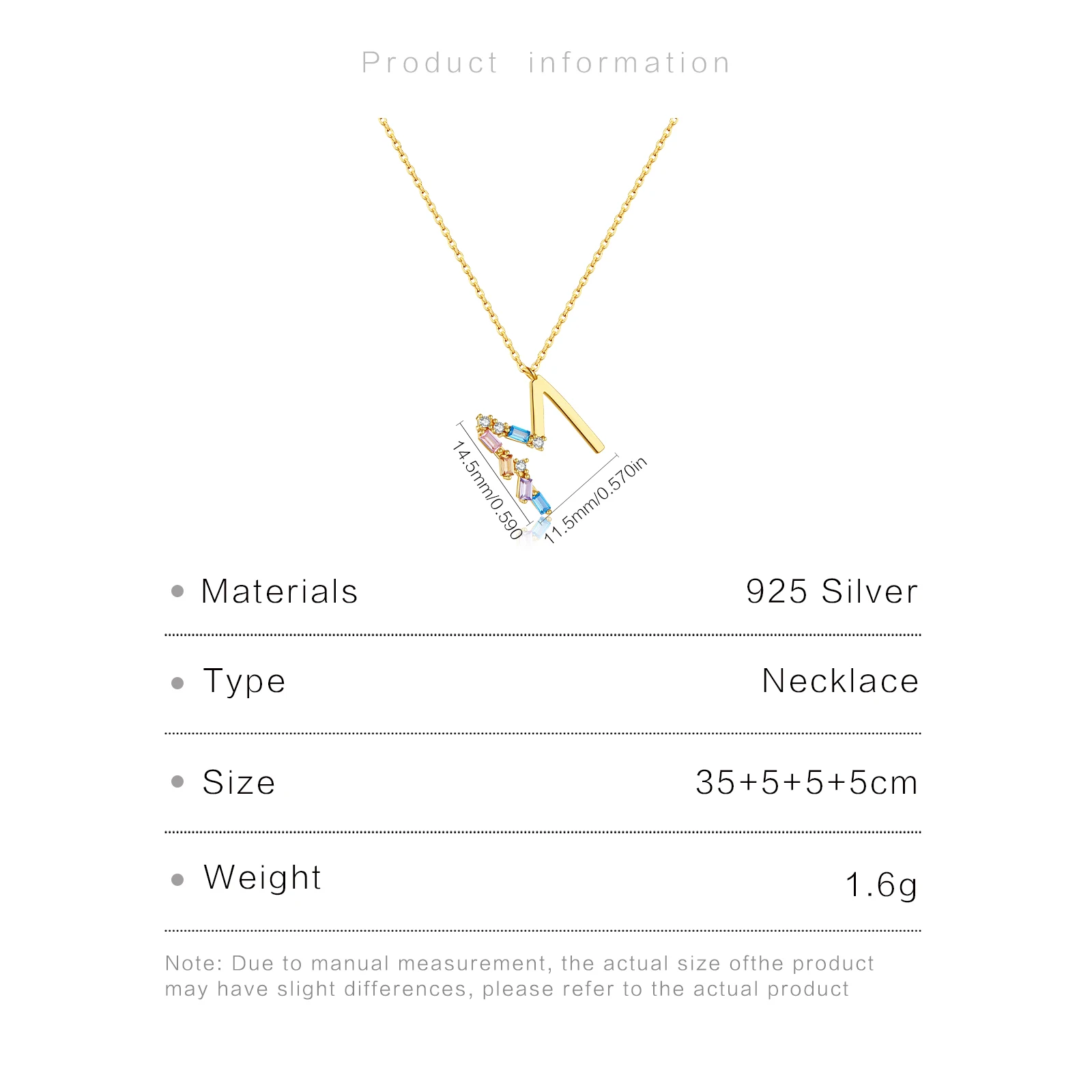 ANDYWEN 925 Sterling Silver Letter A - Z Popular Letter Long Chain Choker Necklace Initial Alphabet Fine Luxury Jewelry Gift