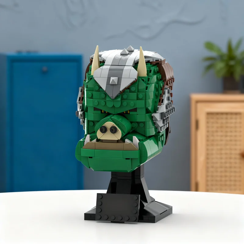 776pcs MOC Gamorrean Guard Head Helmet Collection Star Battle Model Building Blocks Bookshelf Decor, Home Decor Home Decor Gift