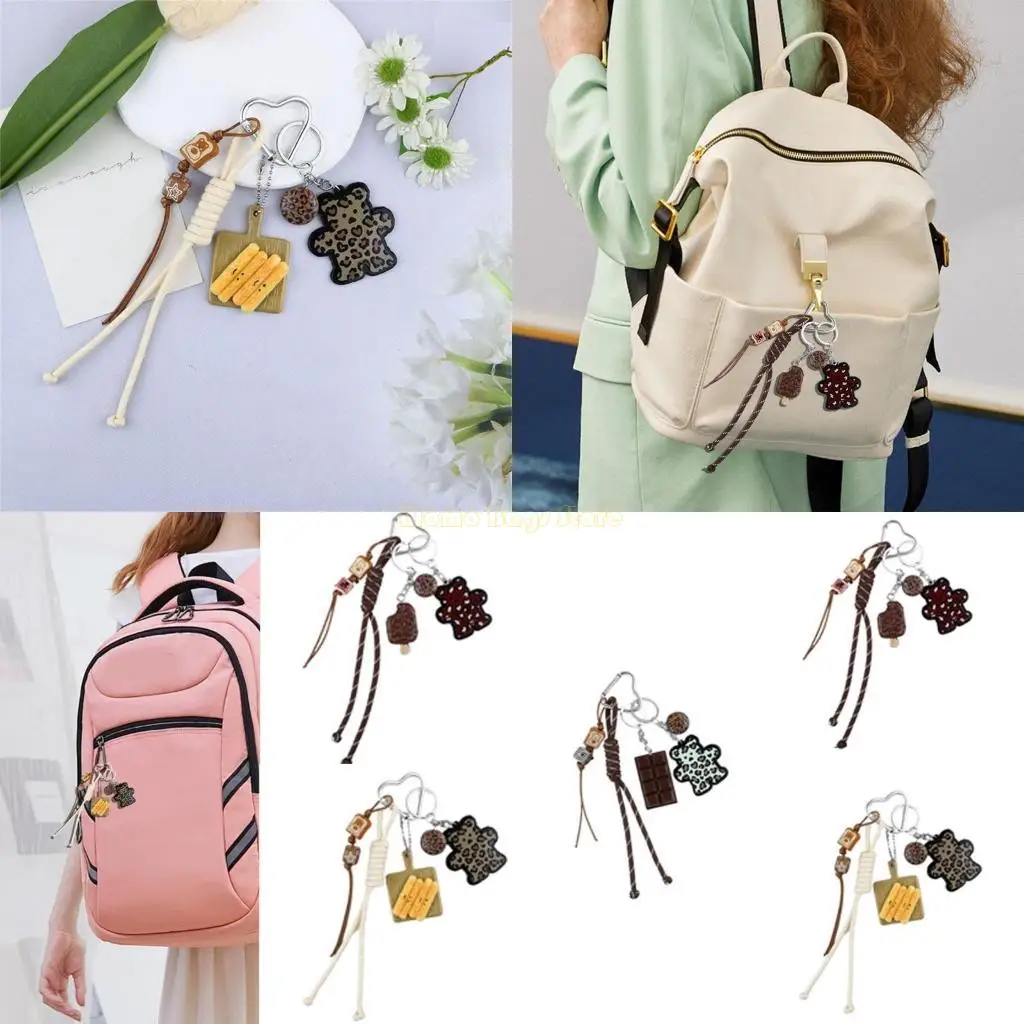 

X90D Bag Pendant Charm Braided Rope Keychain Bag Charms for Purse Handbags Bag Accessories Car Charm for Women Men Gifts