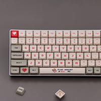 138 Keys Anime Retro Red And White Machine Keycaps Dye Sub PBT XDA Profile for MX Switch DIY Ducky Game Mechanical Keyboard