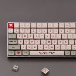 138 Tuşları Anime Retro Kırmızı Ve Beyaz Makine Keycaps Boya Alt PBT XDA Profili MX Anahtarı DIY Ducky Oyunu Mekanik Klavye