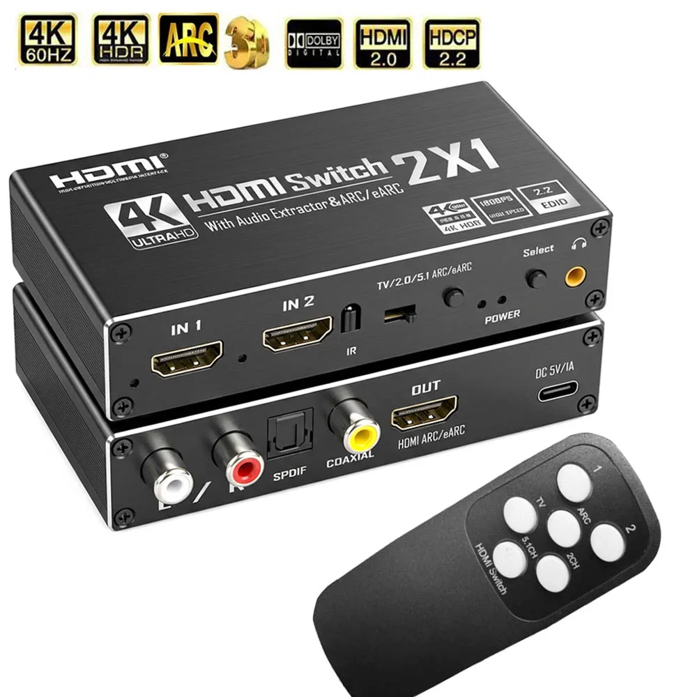 4K HDMI 2.0 audio extractor Bluetooth HDMI HDR Switch 4K HDMI