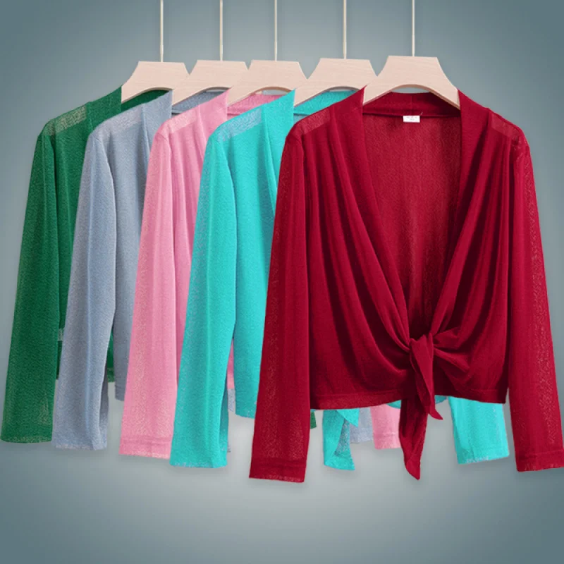 

Fudaiyi2260Fashionable Lace-Up Two-Way Cardigan Elegant Stretchy Jacket