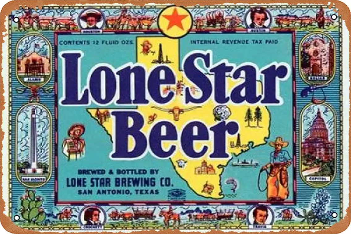 Muecddoa Lone Star Beer Decor Wall Sign Wall Decor for Office Vintage Retro Tin Sign 8x12 inches sign sign sign