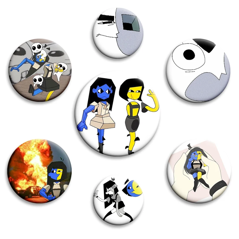 Ena الرسم الصناعي المطر روك لينة زر دبابيس الإبداعية شارة بروش معدني لحقيبة معطف قبعة الديكور مجوهرات اكسسوارات هدايا