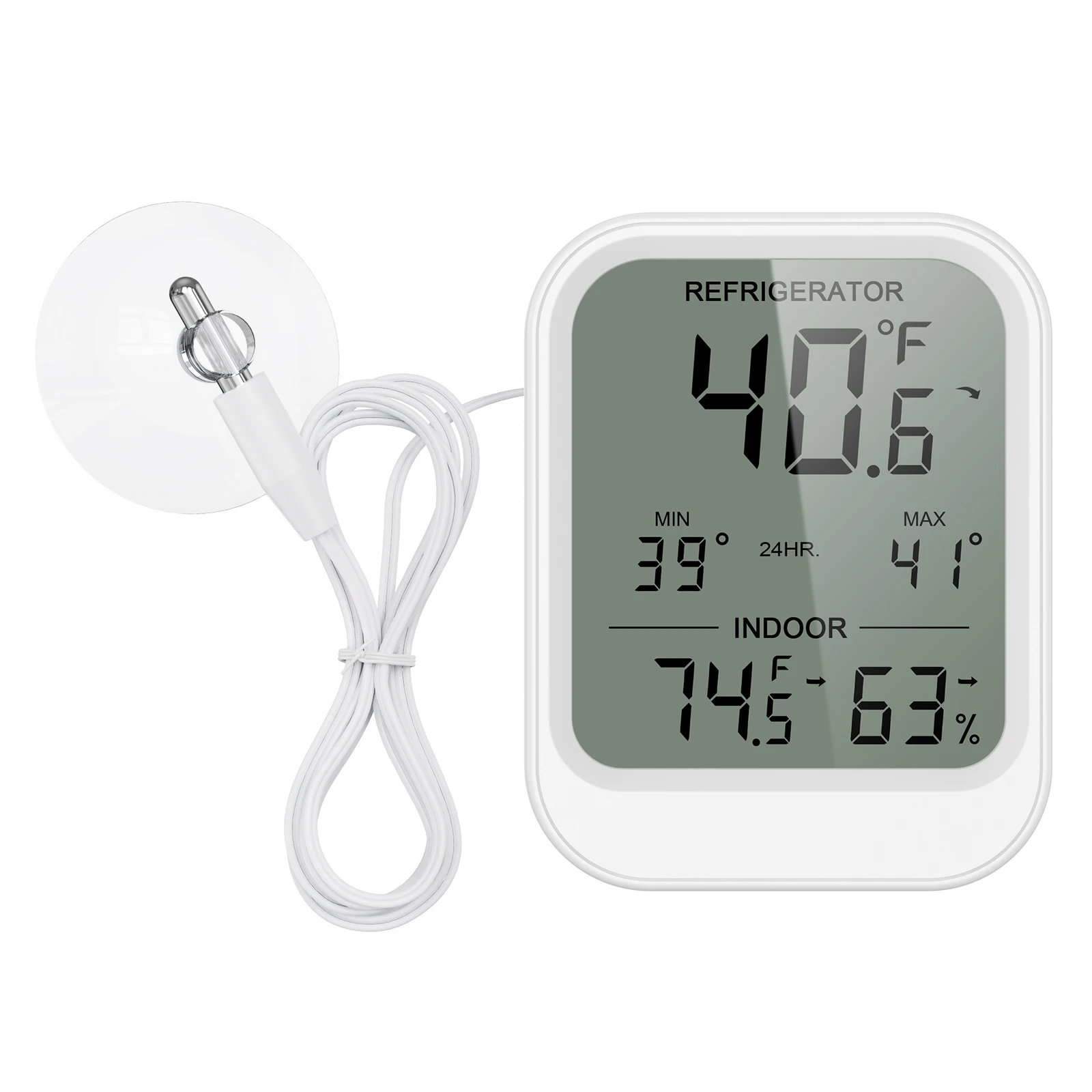ORIA Refrigerator Thermometer With Probe Digital Hygrometer Temperature Humidity Monitor for Refrigerator Aquarium