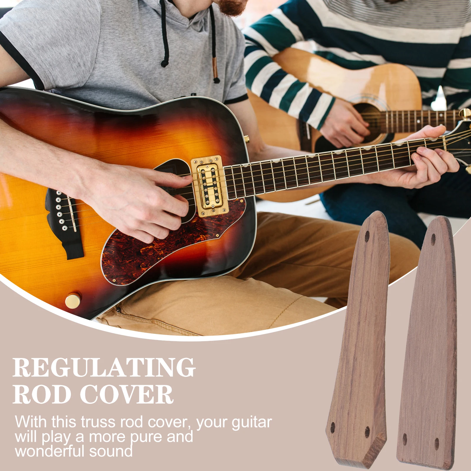 

2 Pcs Guitar Adjustment Rod DIY Truss Covers for Fittings Bell Shaped Screws Acoustic Accessories Wood Electric Parts