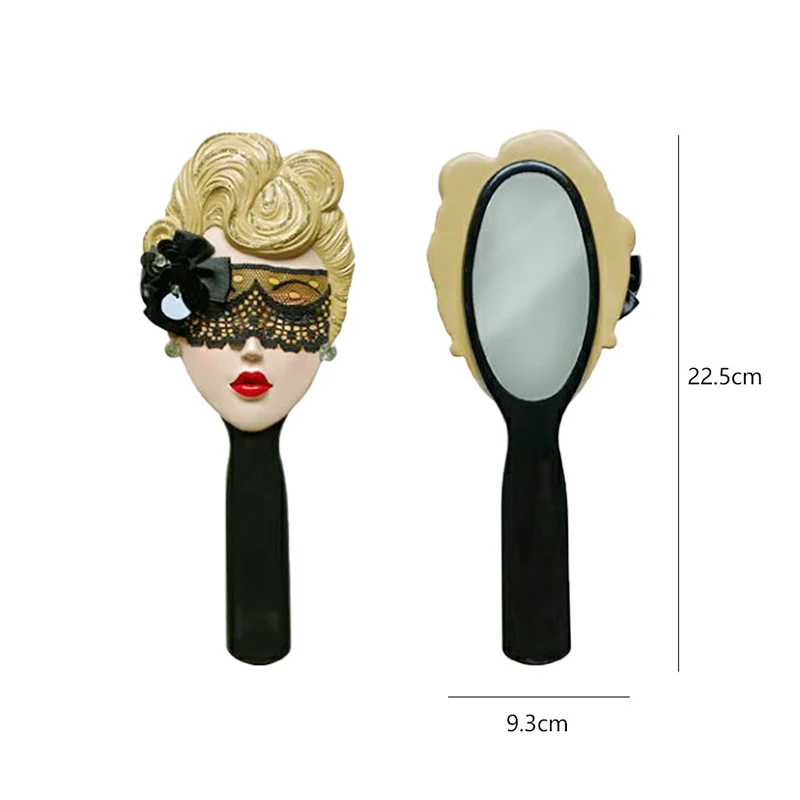 Women Hand Mirror Flower Eyelash Extension Mirror Female Handle Makeup Cosmetic Mirrors Handheld Vanity Make Up Mirror For Girls