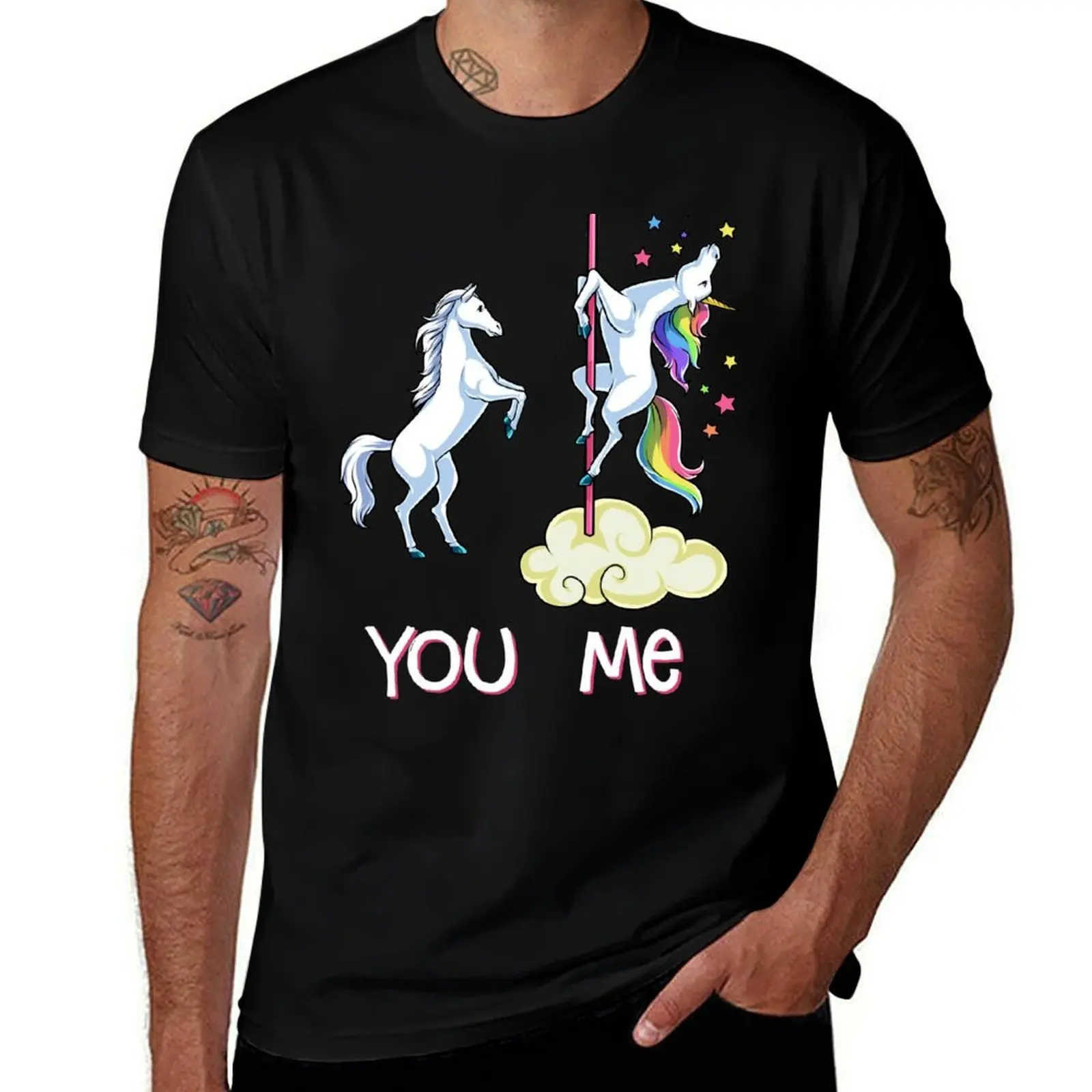 

Unicorn You vs Me Shirt Funny Unicorns Rainbow T-Shirt Large Size Short Sleeve T-Shirt