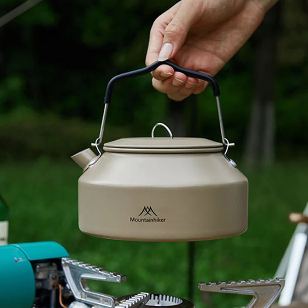 1.4L Portable Whistling Teapot with Handle Ultralight Coffee Water Kettle for Outdoor Travel Camping Cooking