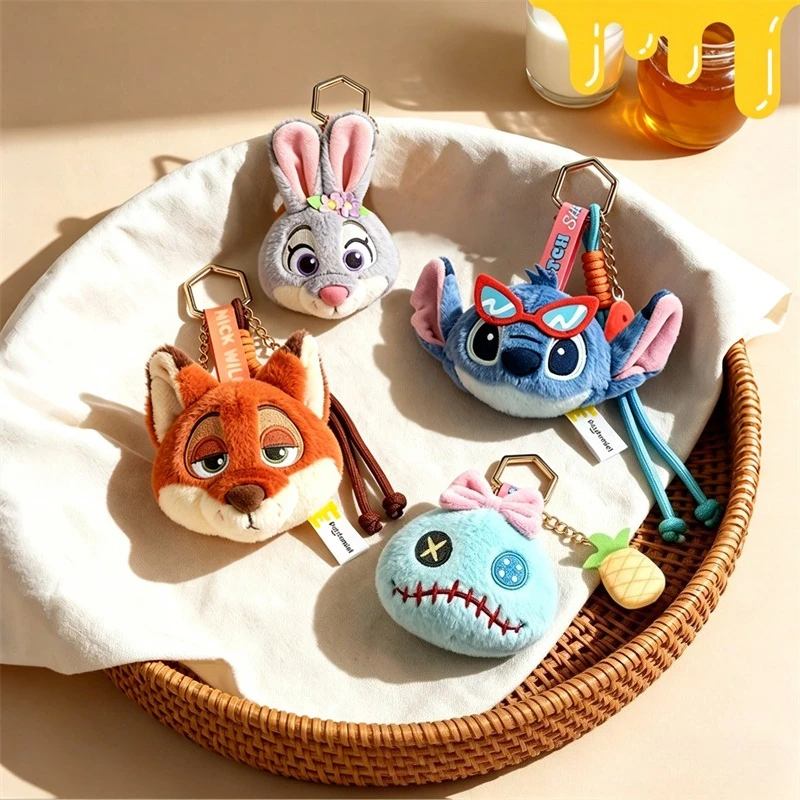 6.5cm/2.6in Disney Plush Stitch Nick Judy Anime Accessories Peripherals Kawaii Decorative Dolls Creativity Cartoon Stuffed Toys