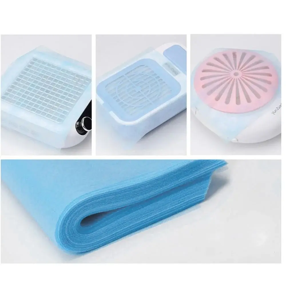 100Pcs Non-Woven Disposable Dust Filter Paper Nail Art Pink/Blue/White Nail Vacuum Filter Pad Nail Collector Filter Cloth