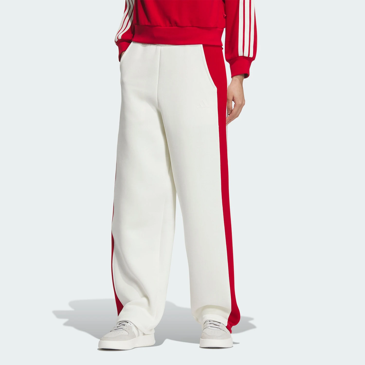 

Adidas Official Authentic Autumn Winter New Women's Patchwork Simple Loose Straight Pants JZ1650