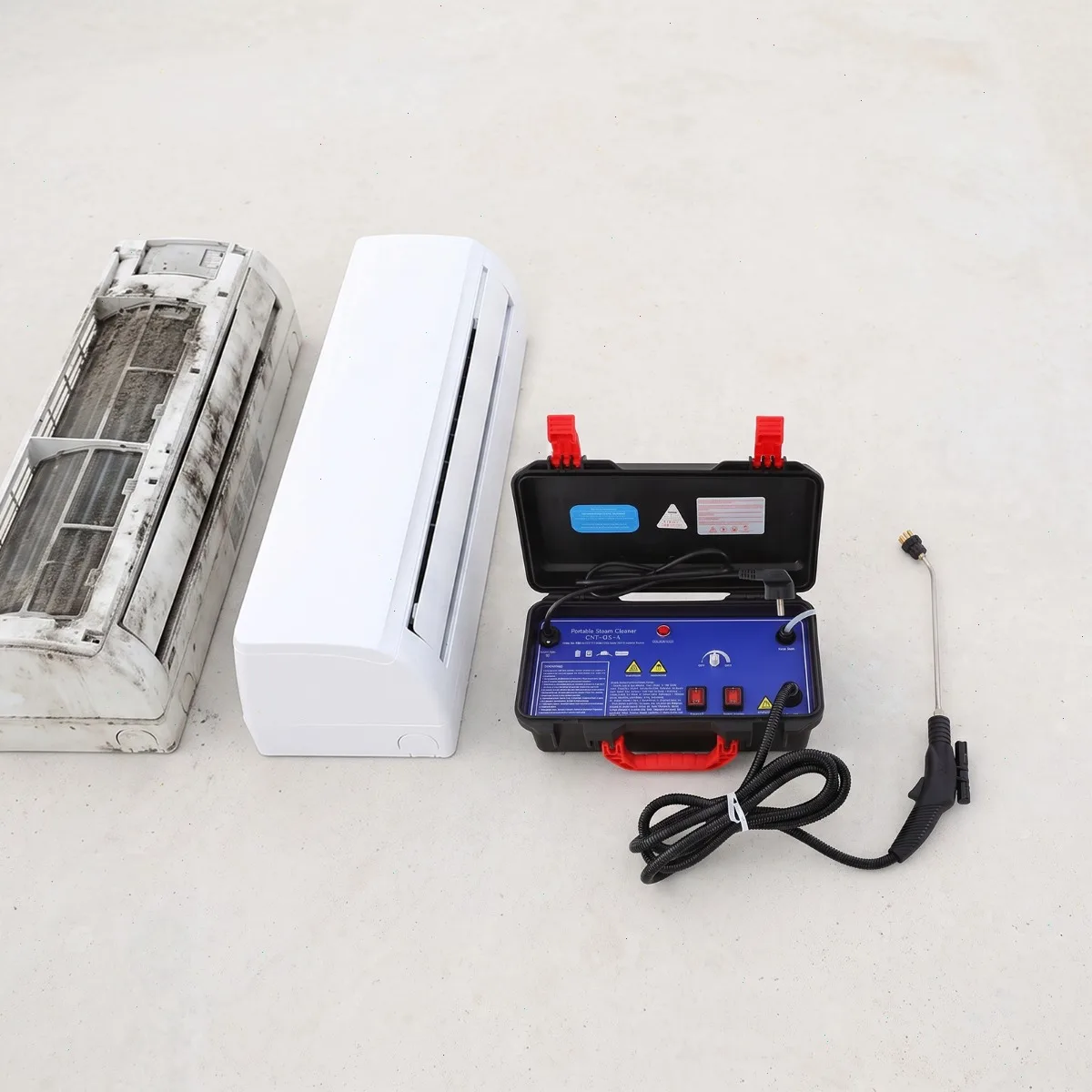 Image of Dampfreiniger, 220V 3000W Elektrische Reinigungsmaschine, Doppelte Dampf- und Wasserfunktion, ABS Edelstahl, Hohe Leistung, Für Haushalt, Auto, Küche, Teppich, Tiefenreinigung