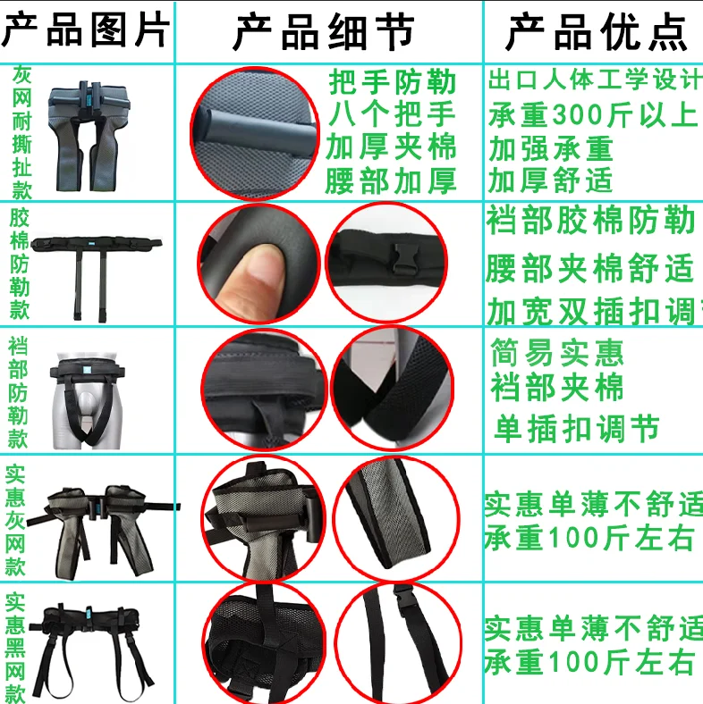 Elderly fall belt walker for adults with hemiplegia, lower limb mobility disorders, rehabilitation training protection