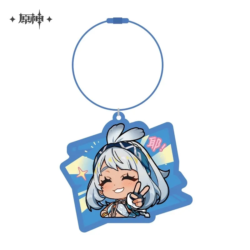 [Genuine] Game Genshin Impact Q.ver Emoji Series Kachina Cosplay Acrylic Pendant Anime Mualani Kinich 3D DIY Keychain Accessory