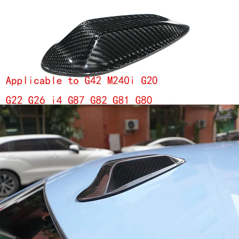 G80 Dry Carbon Fiber Antenna Cover for BMW G42 M240i G20 G22 G26 i4 G87 G82 G81 Carbon Roof Shark Fin Trim Stick On Overlayer