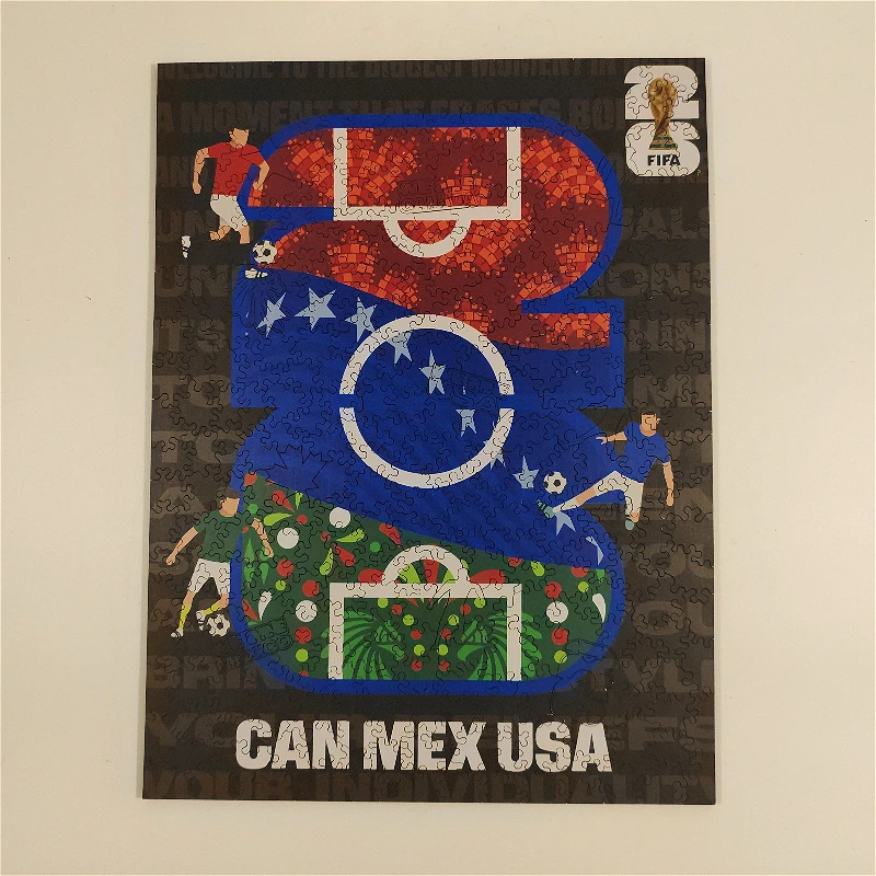 

Деревянный пазл на тему футбола: Интерактивная развивающая игрушка-подарок для фанатов спорта, посвященная стране-органайзеру Чемпионата мира по футболу FIFA 2026