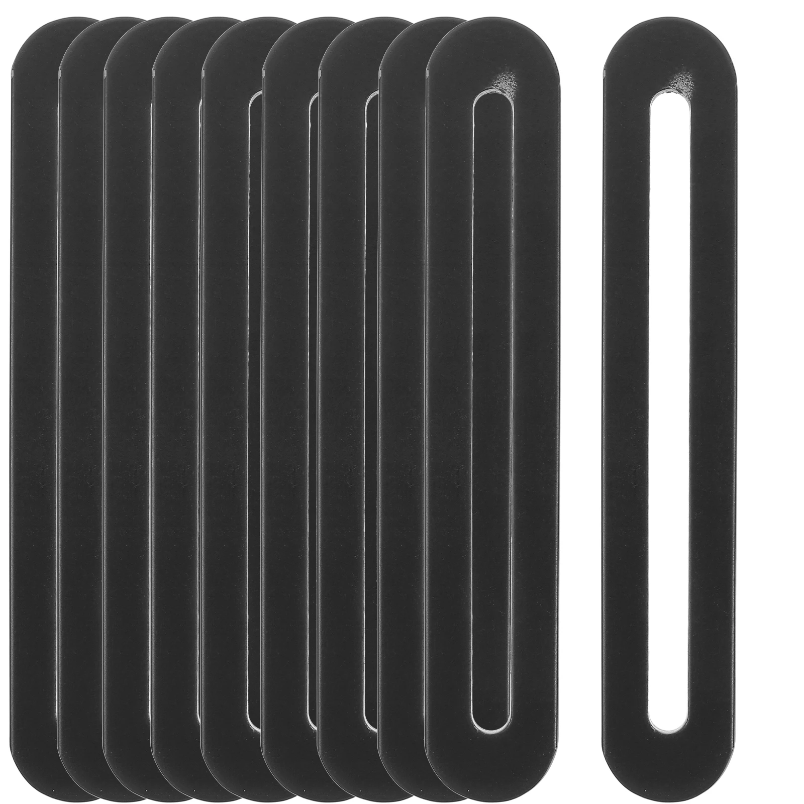 

10 Black Stainless Steel Flat Mending Brackets Adjustable Slotted Plates for Furniture Repair Chair Desk Connection