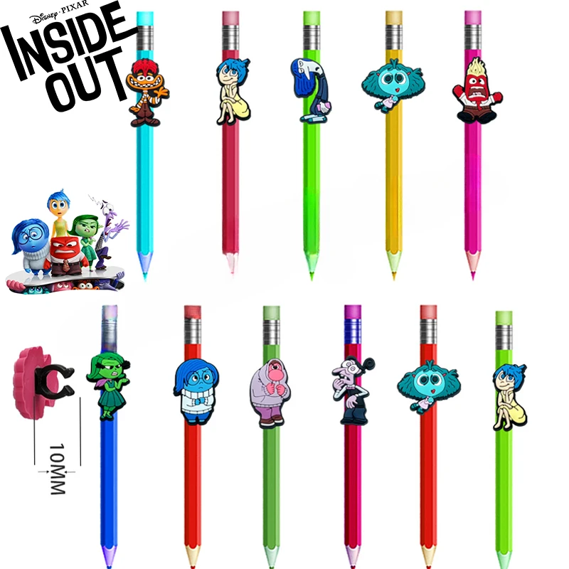 Disney Inside Out 2 Pen Clip Cartoon Colour Pencil Clip Personalized Pen Clip Decoration Accessories School Supplies Pen Grips