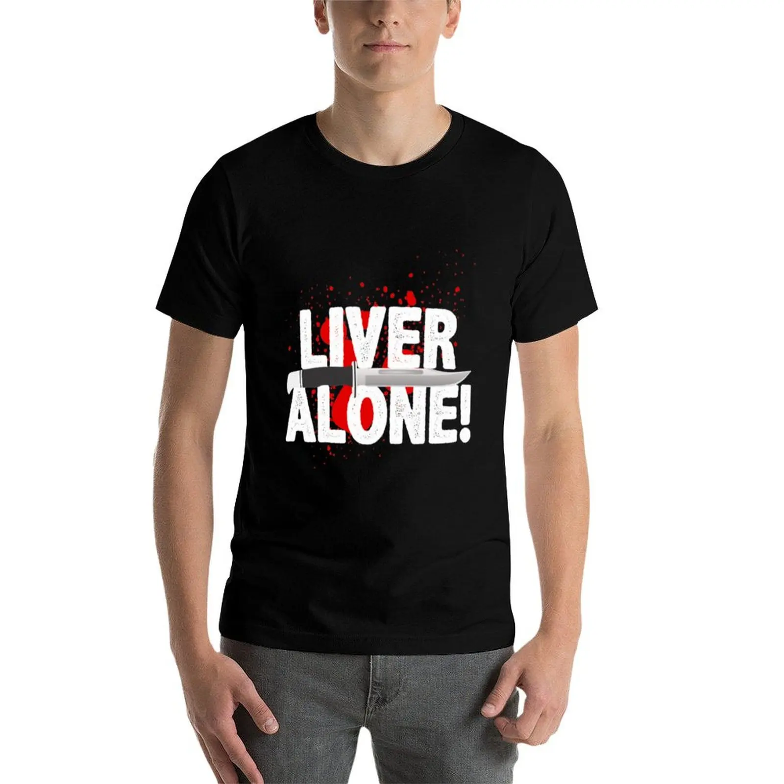 Camiseta de algodão Fígado sozinho 100% camisetas para carros gráficos masculinos